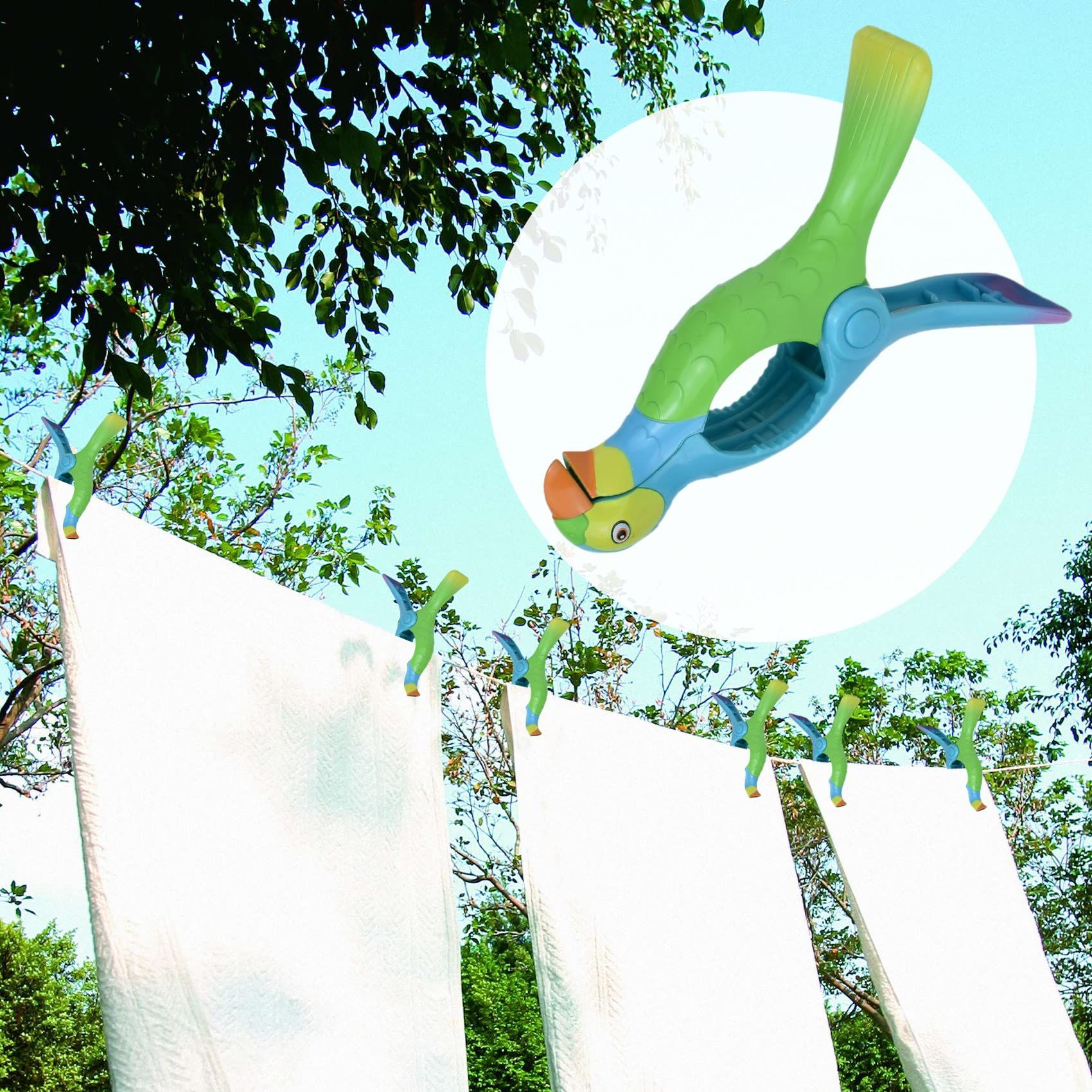 Beach Towel Clips for Chair Jumbo Size Plastic Clothes Pegs for Pool Lounger view 4