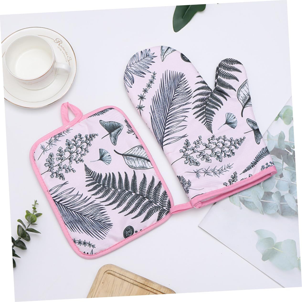 2pcs Printed Oven Gloves BBQ Gloves Oven Grill Glove Fireplace Gloves Grilling view 4