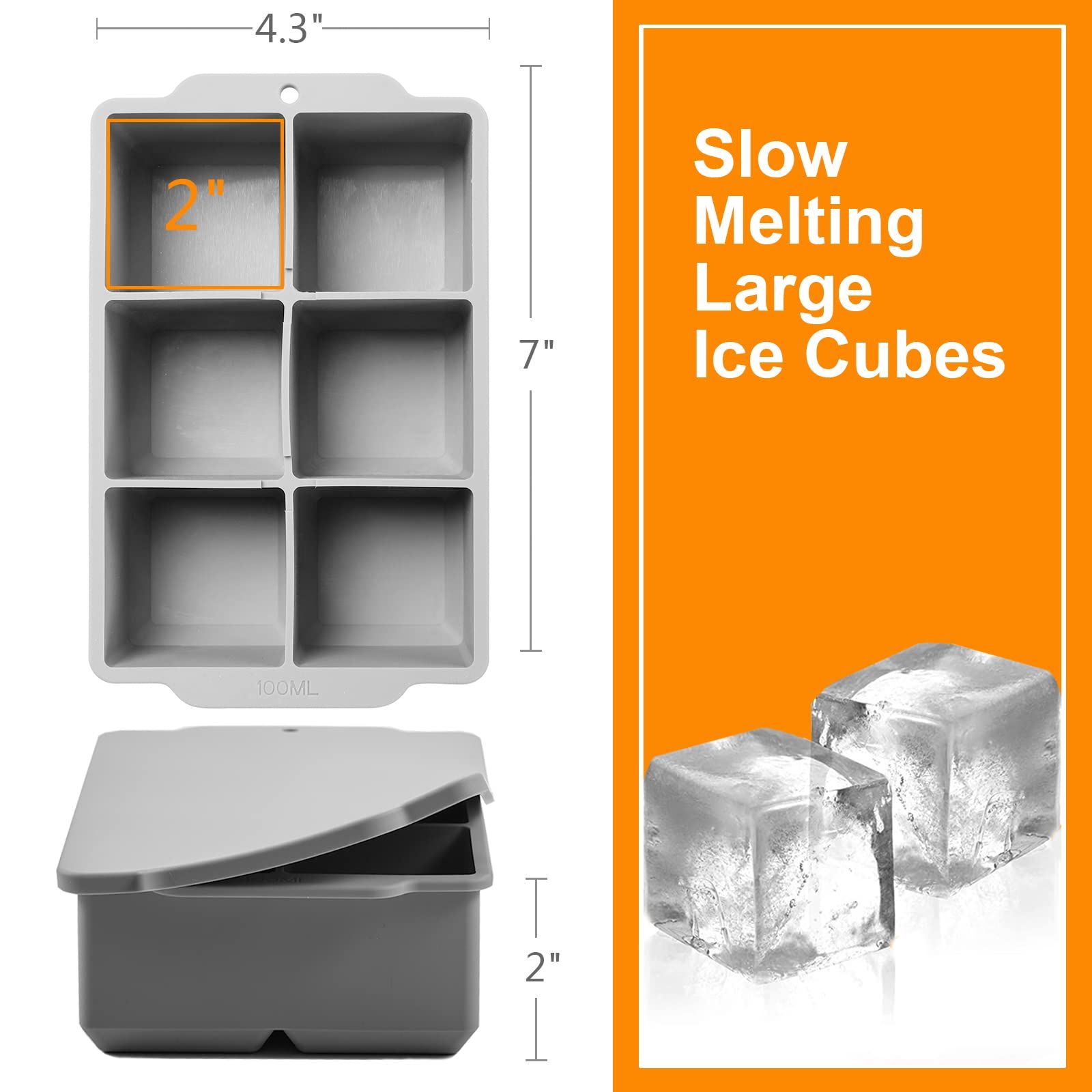 Large Ice Cube Tray with Lid view 5