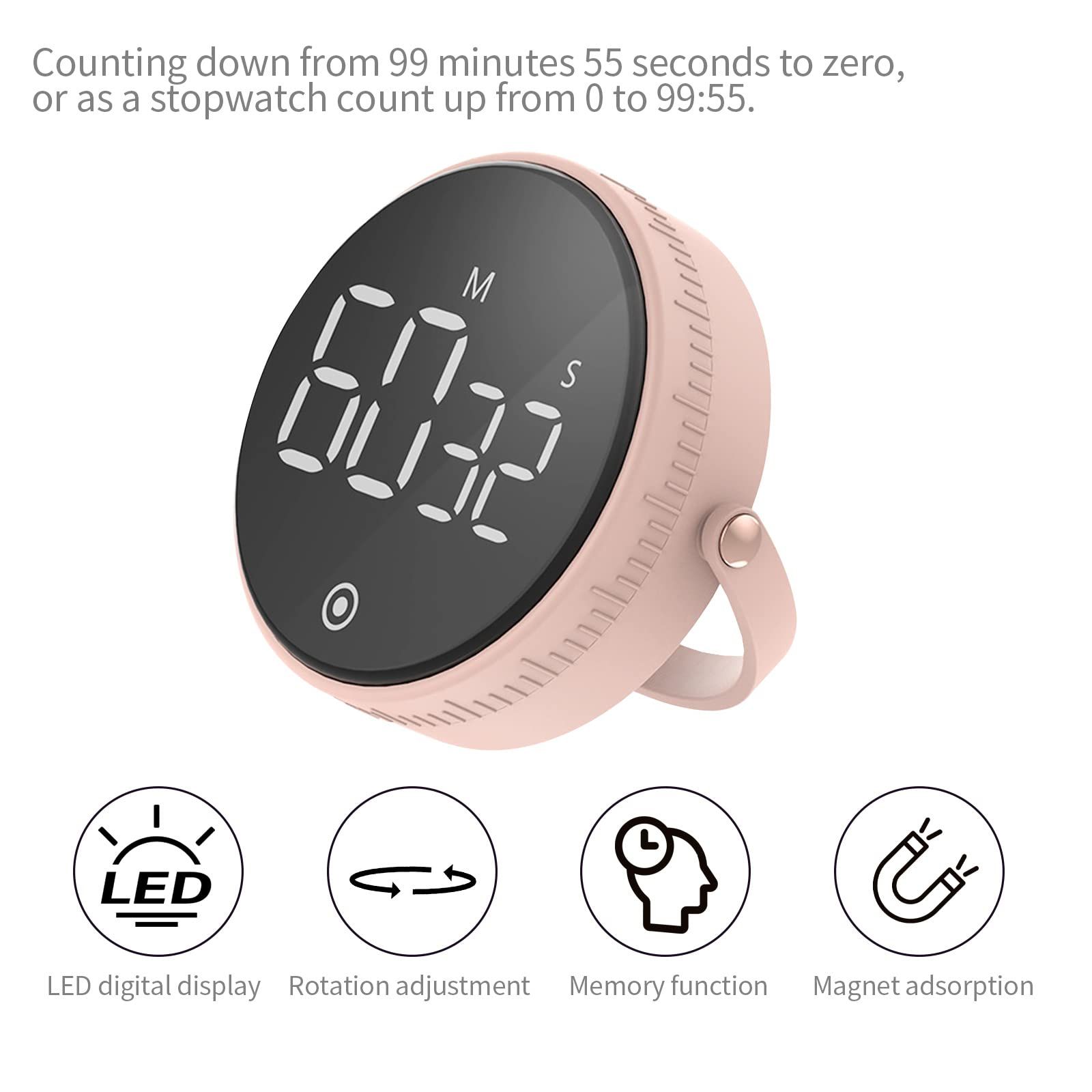 Digital Kitchen Timer - Magnetic with Large LED Display view 4