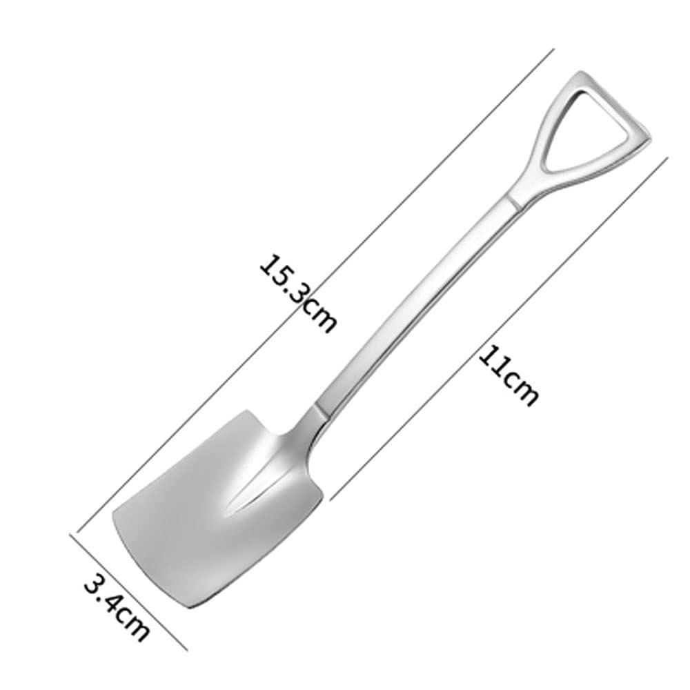 Kitchen Spoons Stainless Steel Shovel Shape Spoon Pointed Spoon-Cake Dessert view 2