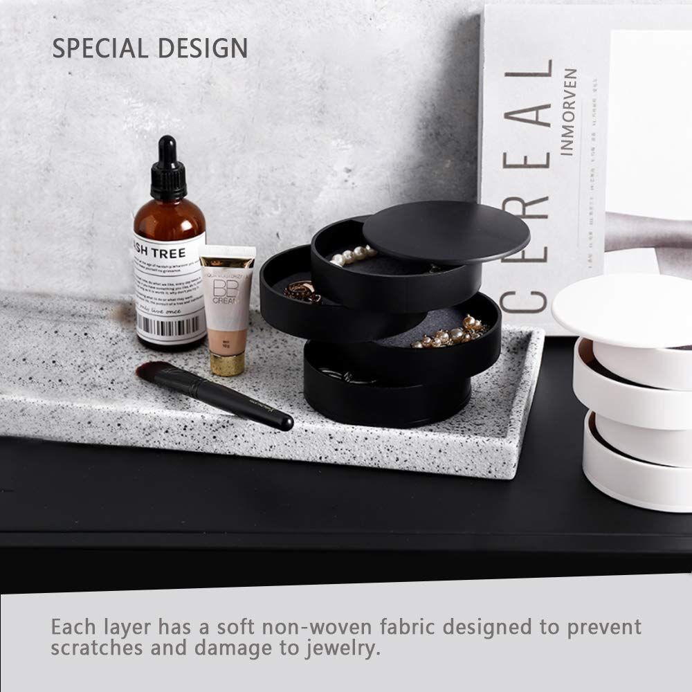 Jewelry Organizer, Small Jewelry Storage Box Earring Holder for Women, 5-Layer view 3