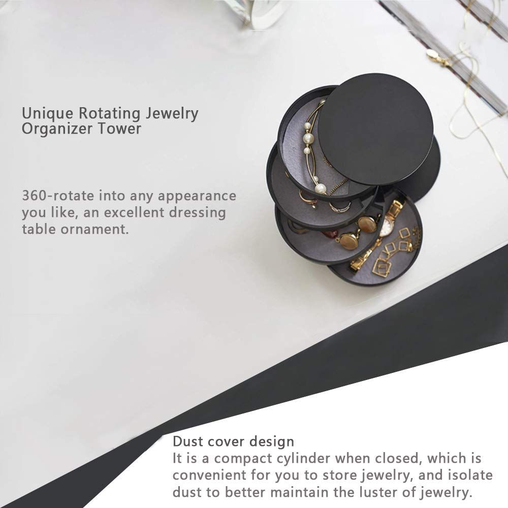 Jewelry Organizer, Small Jewelry Storage Box Earring Holder for Women, 5-Layer view 4