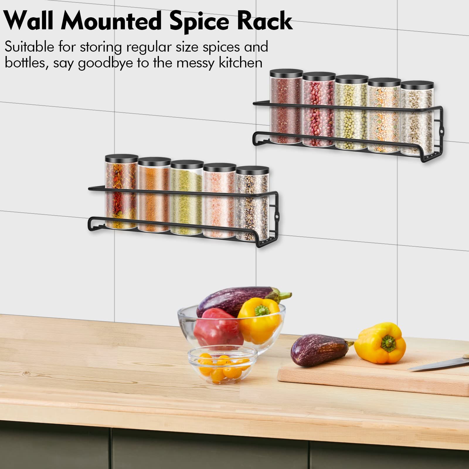 2 PCS Wall Mounted Spice Rack view 2