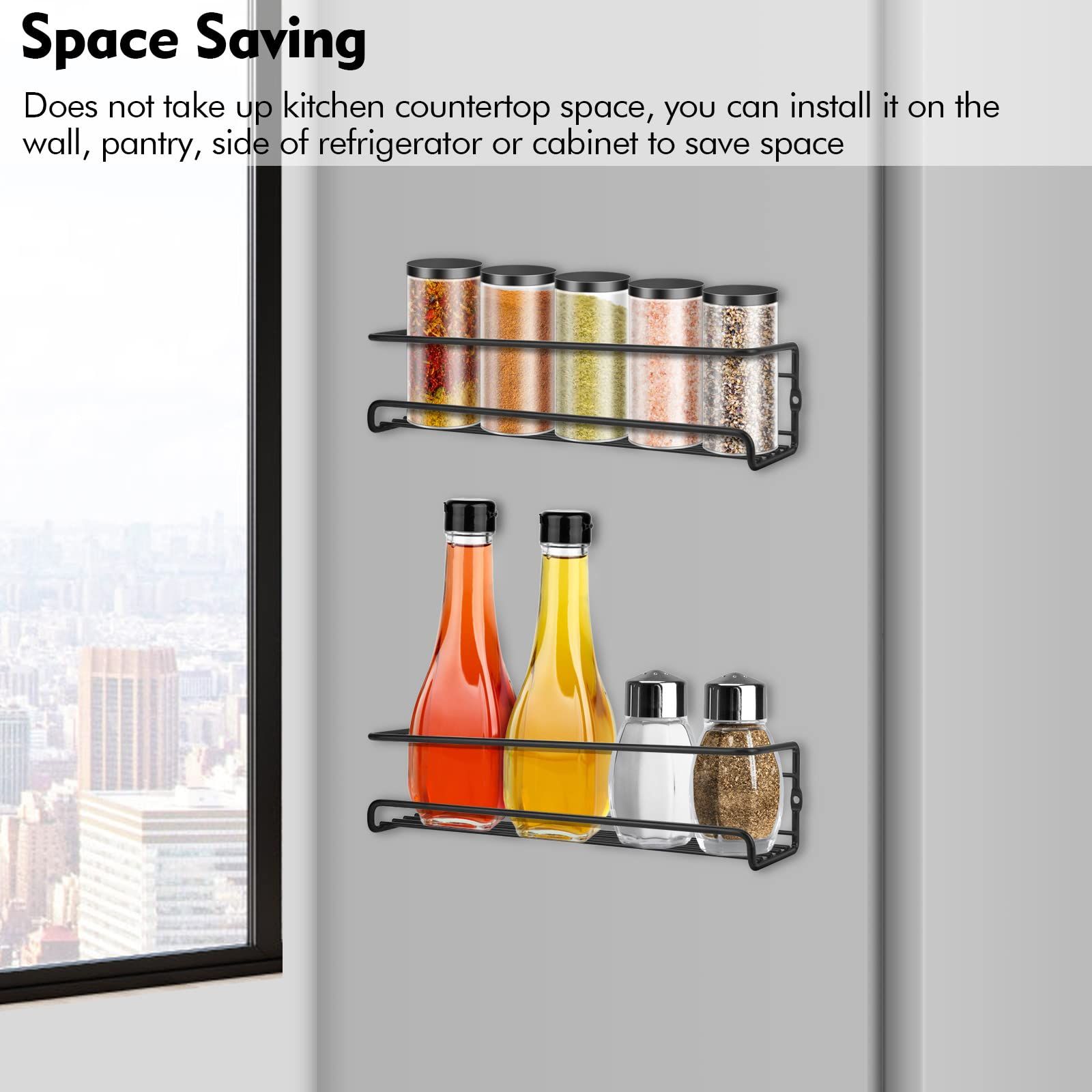 2 PCS Wall Mounted Spice Rack view 5