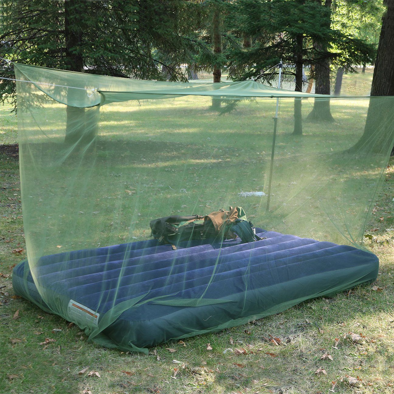 Mosquito Net, Backwoods, Olive Green, Double Wide Fits over two cots or bags view 4