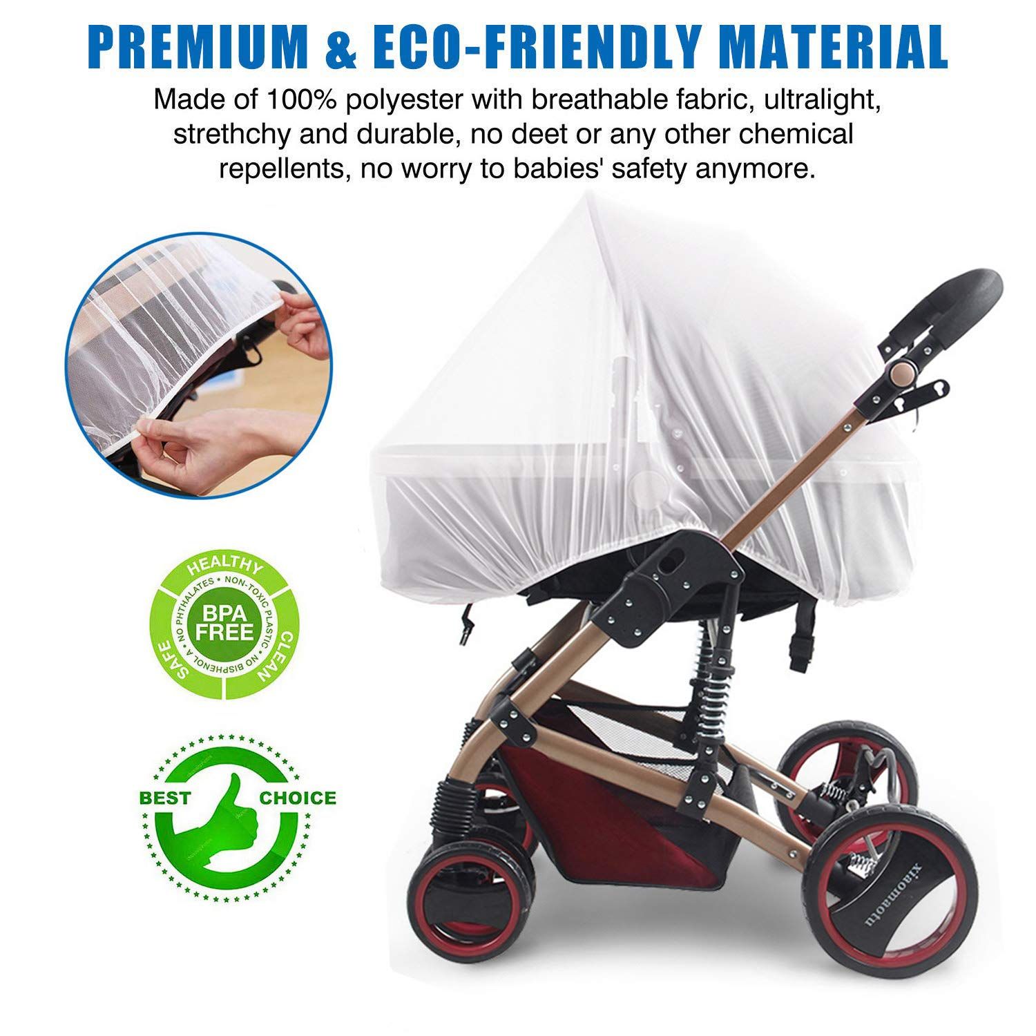 Mosquito Net for Stroller - Protective Baby Stroller Mosquito Net Bassinets view 2