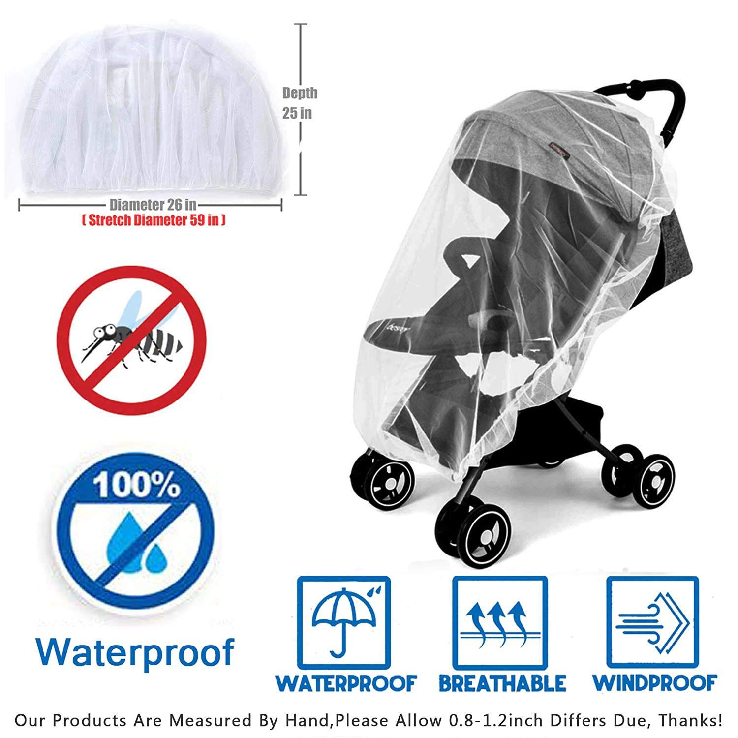 Mosquito Net for Stroller - Protective Baby Stroller Mosquito Net Bassinets view 3
