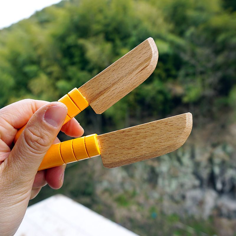 2 Pieces Wooden Kids Knife Toddler Knife for Chopping Kids Knifes for Toddler view 2