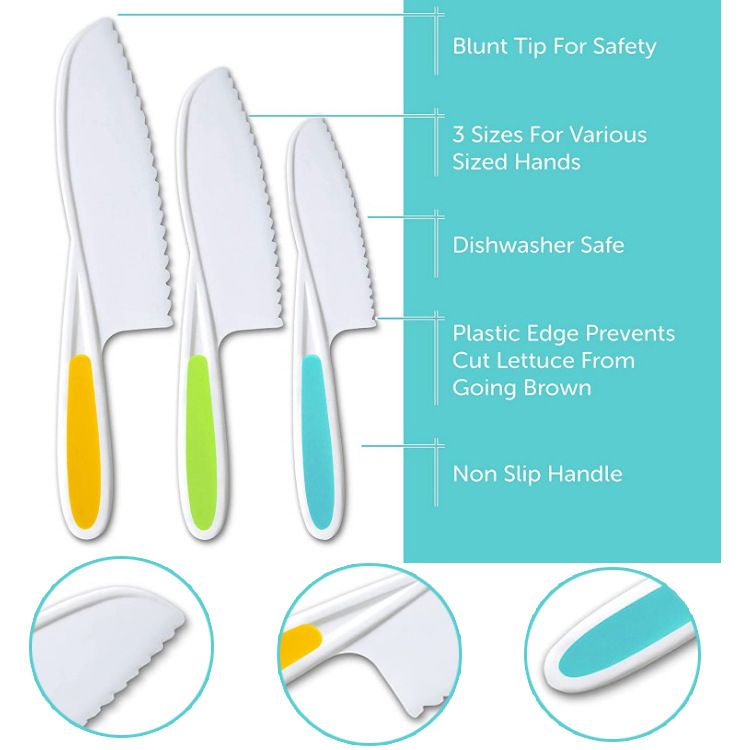Kids Knife Set of 3 for Cooking and Cutting Cakes view 2