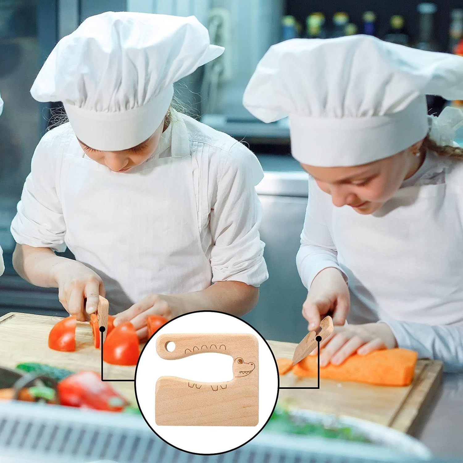 2 Pieces Wooden Kids Knife for Cooking view 5