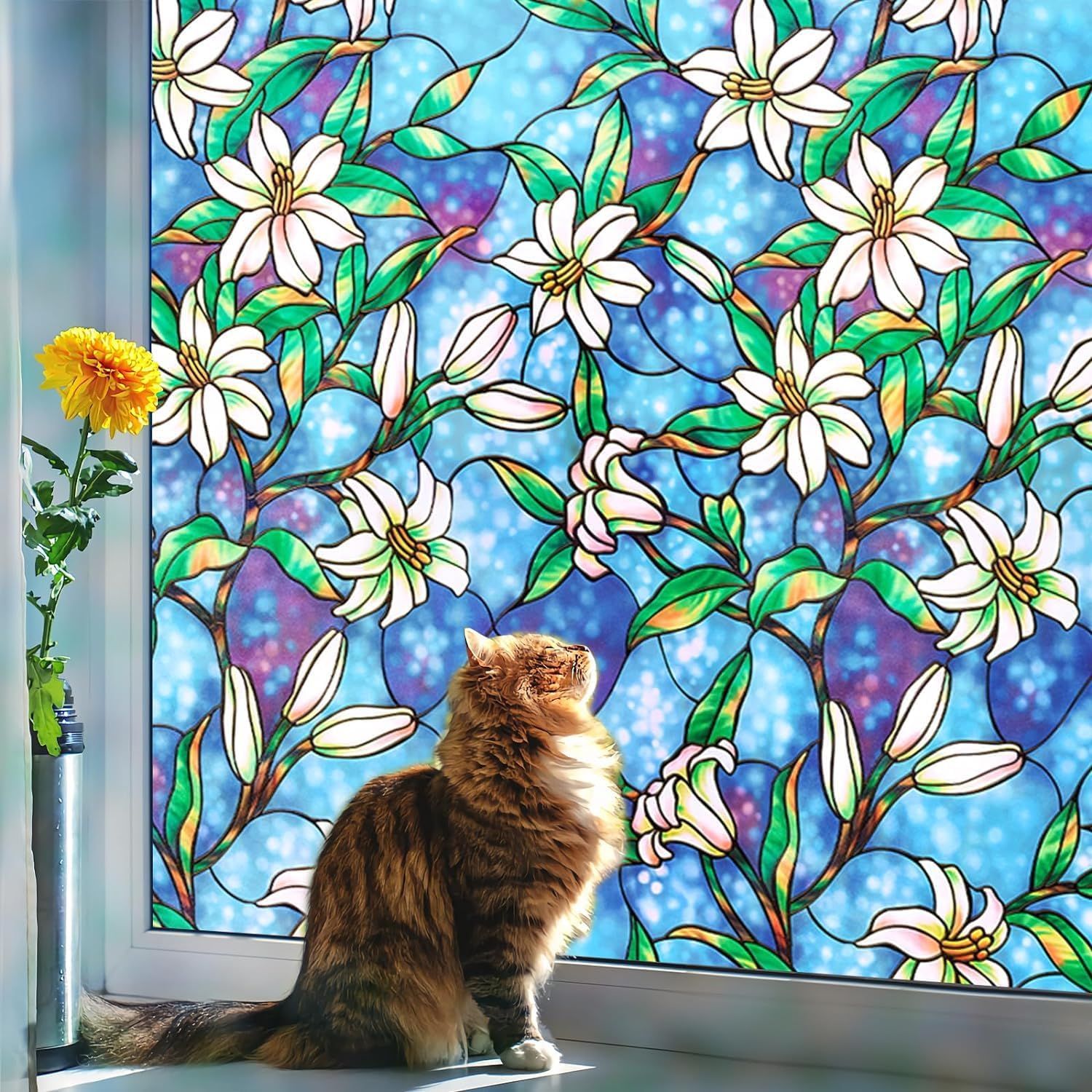 Stained Glass Window Film：Static Cling Decorative UV Sun Blocking Glass Window view 2