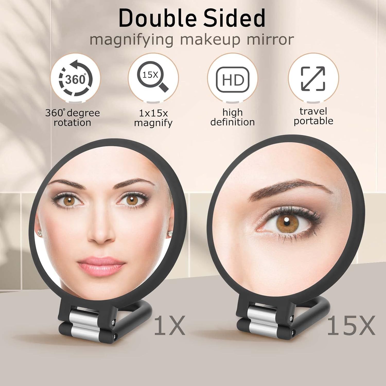 Magnifying Handheld Mirror Double Sided view 2