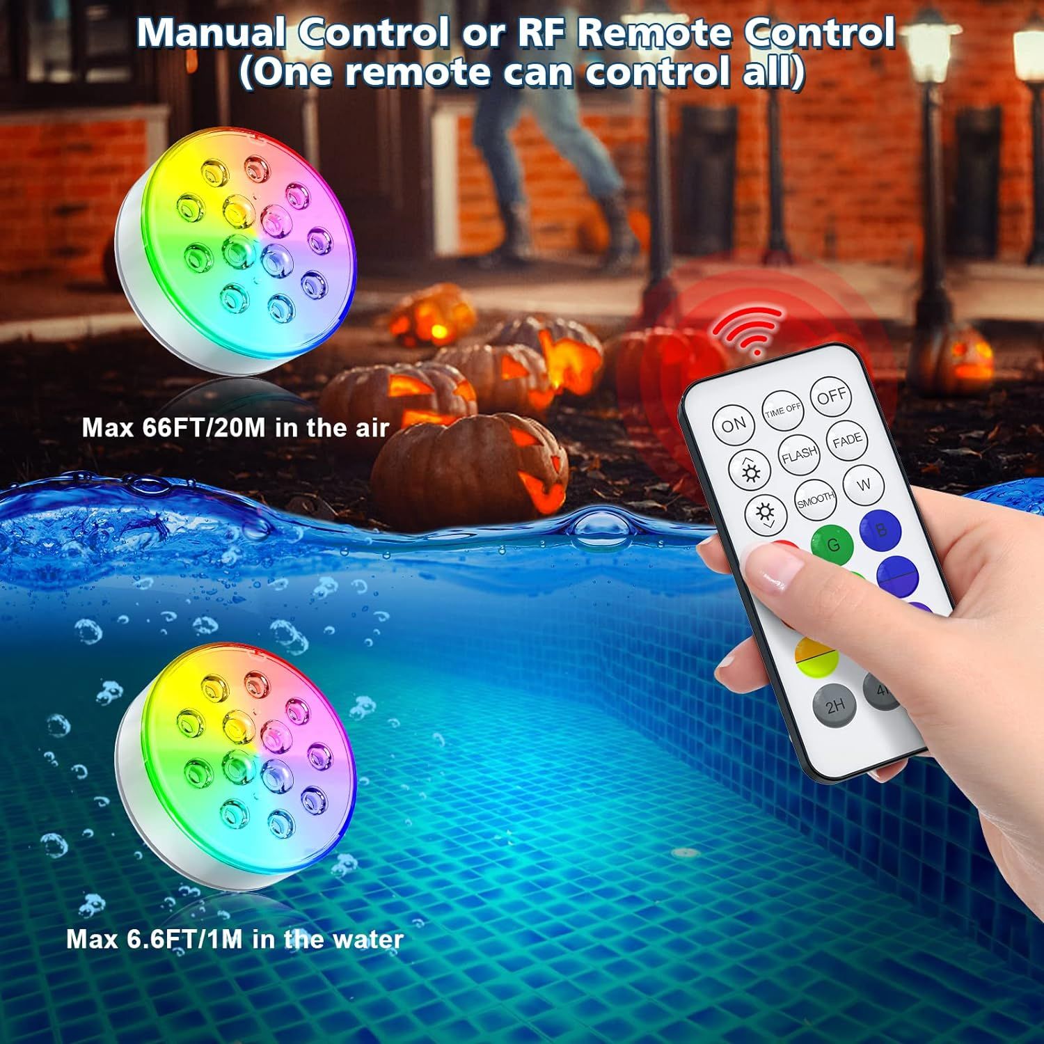 Pool Lights, Submersible LED Lights Hot Tub Underwater Pool Lights for view 4