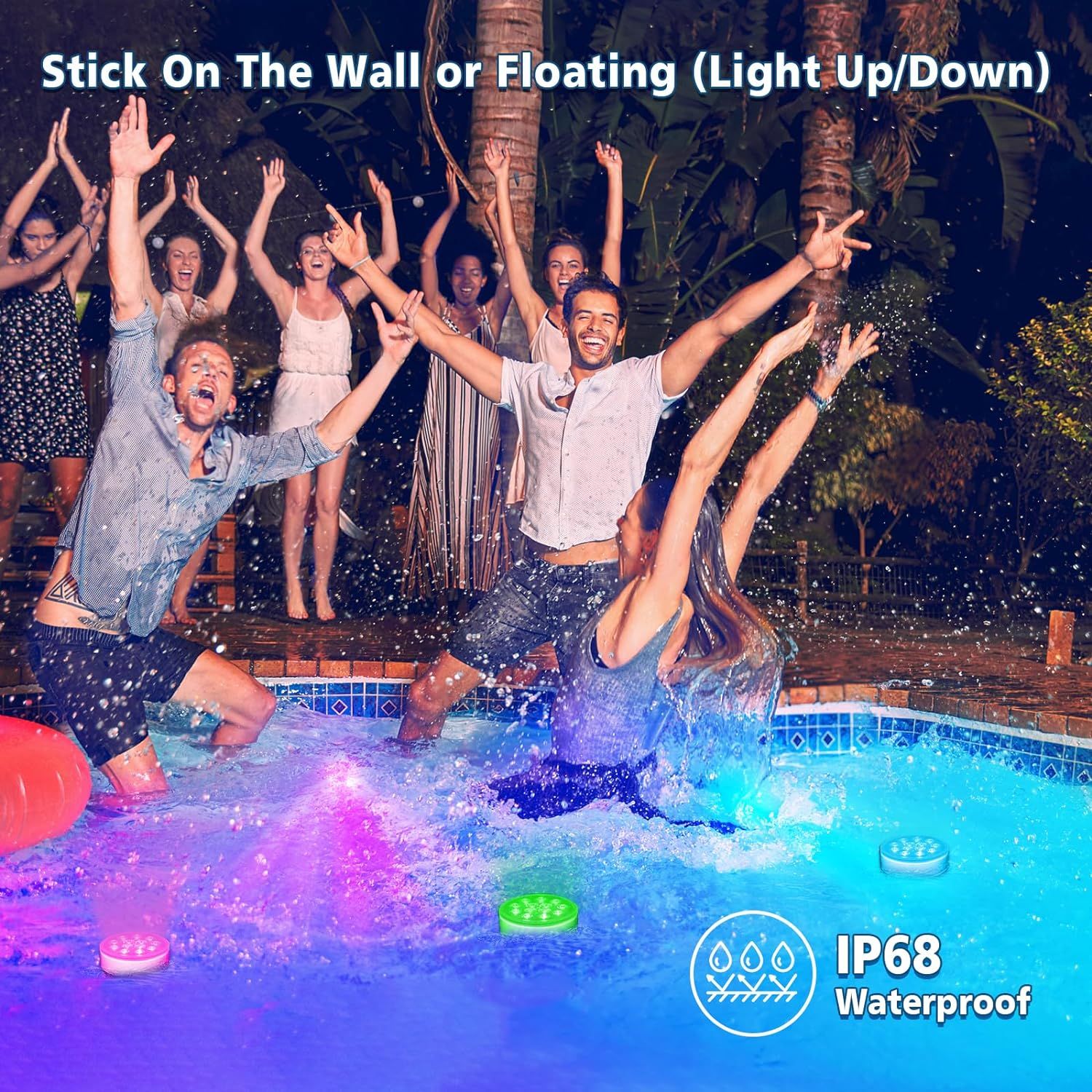 Pool Lights, Submersible LED Lights Hot Tub Underwater Pool Lights for view 5