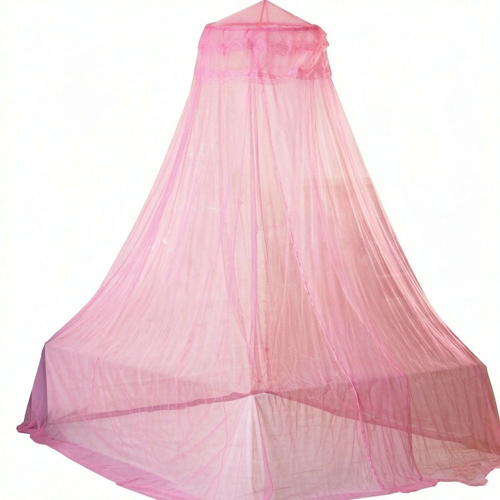 Pink Princess Bed Canopy Netting Mosquito Net Round Lace Dome for Twin Full — image 1