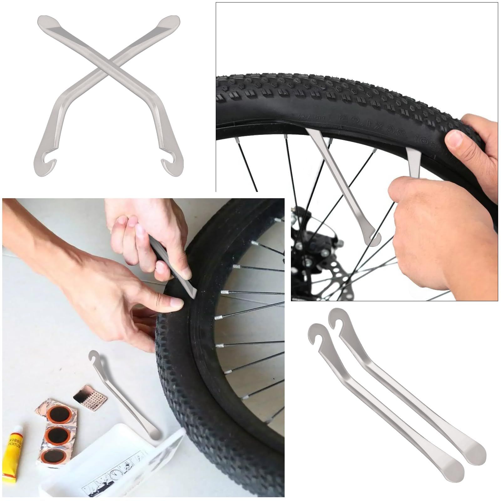 3 PCS Bicycle Tire Lever - Premium Hardened Stainless Steel Levers to Repair view 2