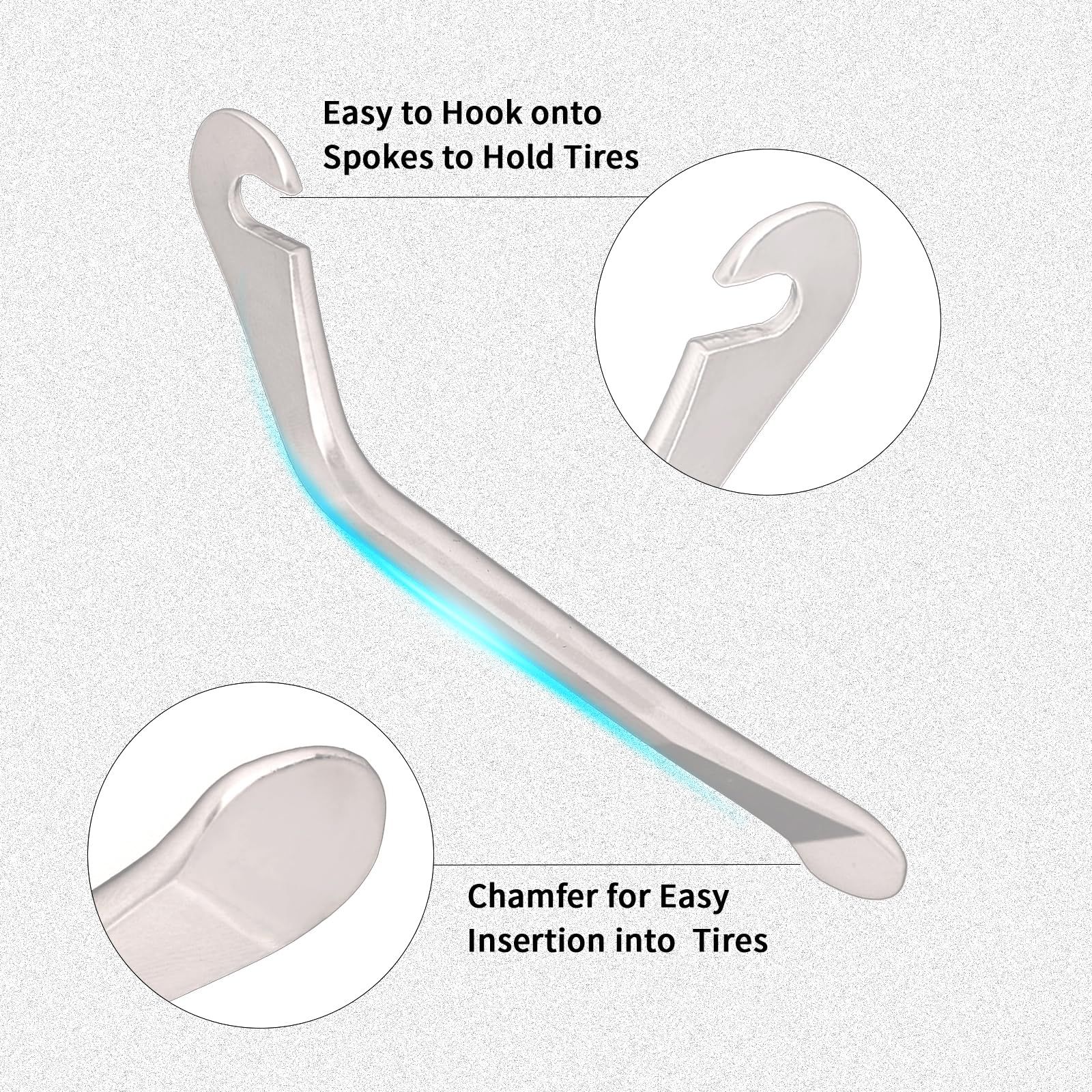 3 PCS Bicycle Tire Lever - Premium Hardened Stainless Steel Levers to Repair view 3