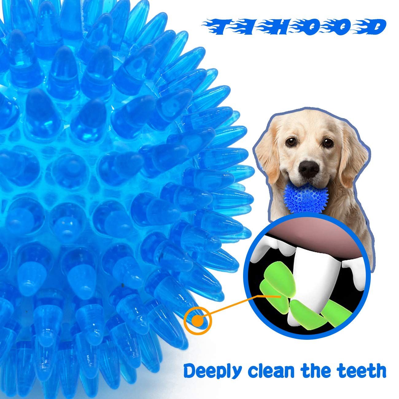 3.5inch Pet Squeaky Chewing Balls Dog Soft Stab Balls Cleaning Teeth Toys view 5