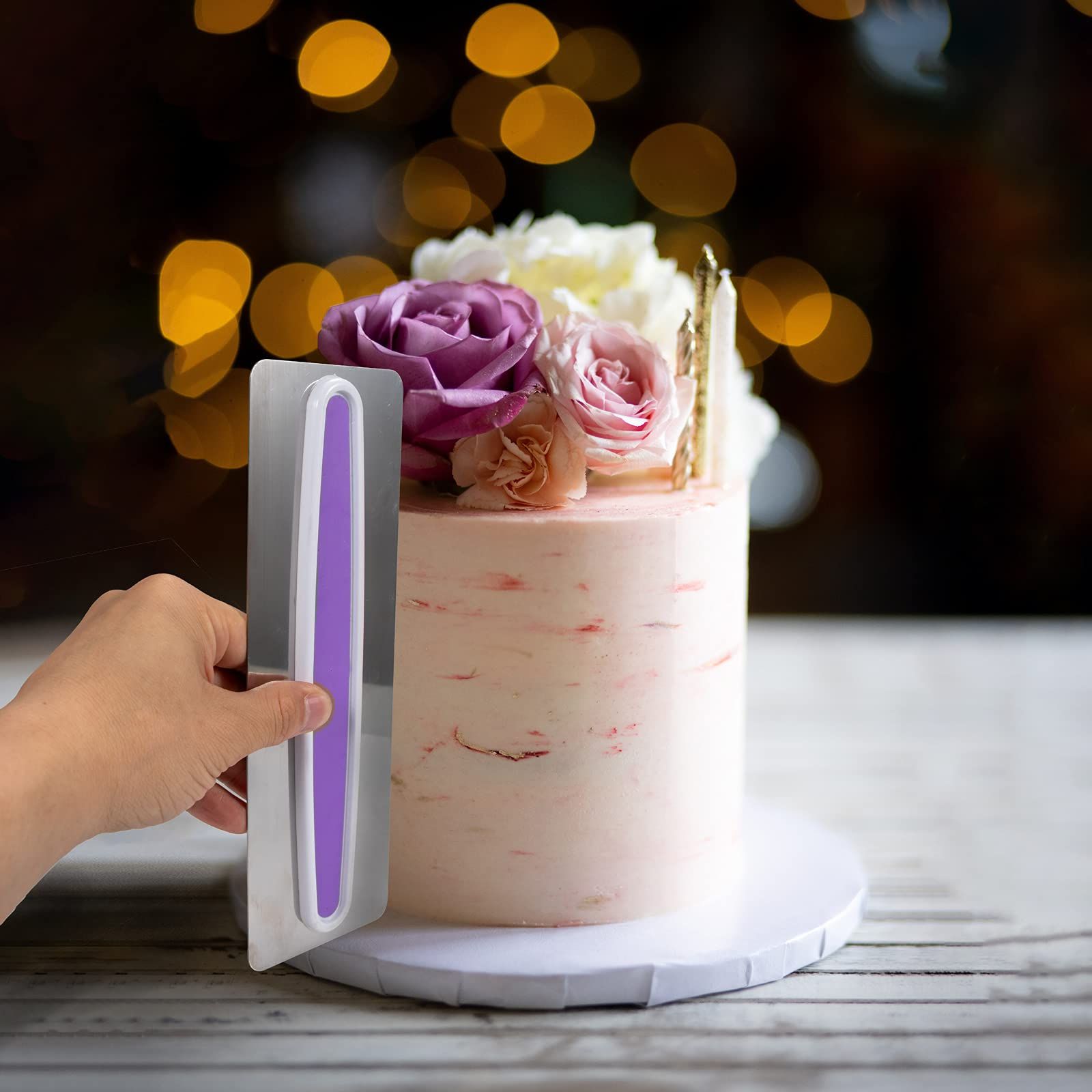 Cake Icing Smoother Scraper Stainless - Cake Edge Side Frosting Comb Set view 5