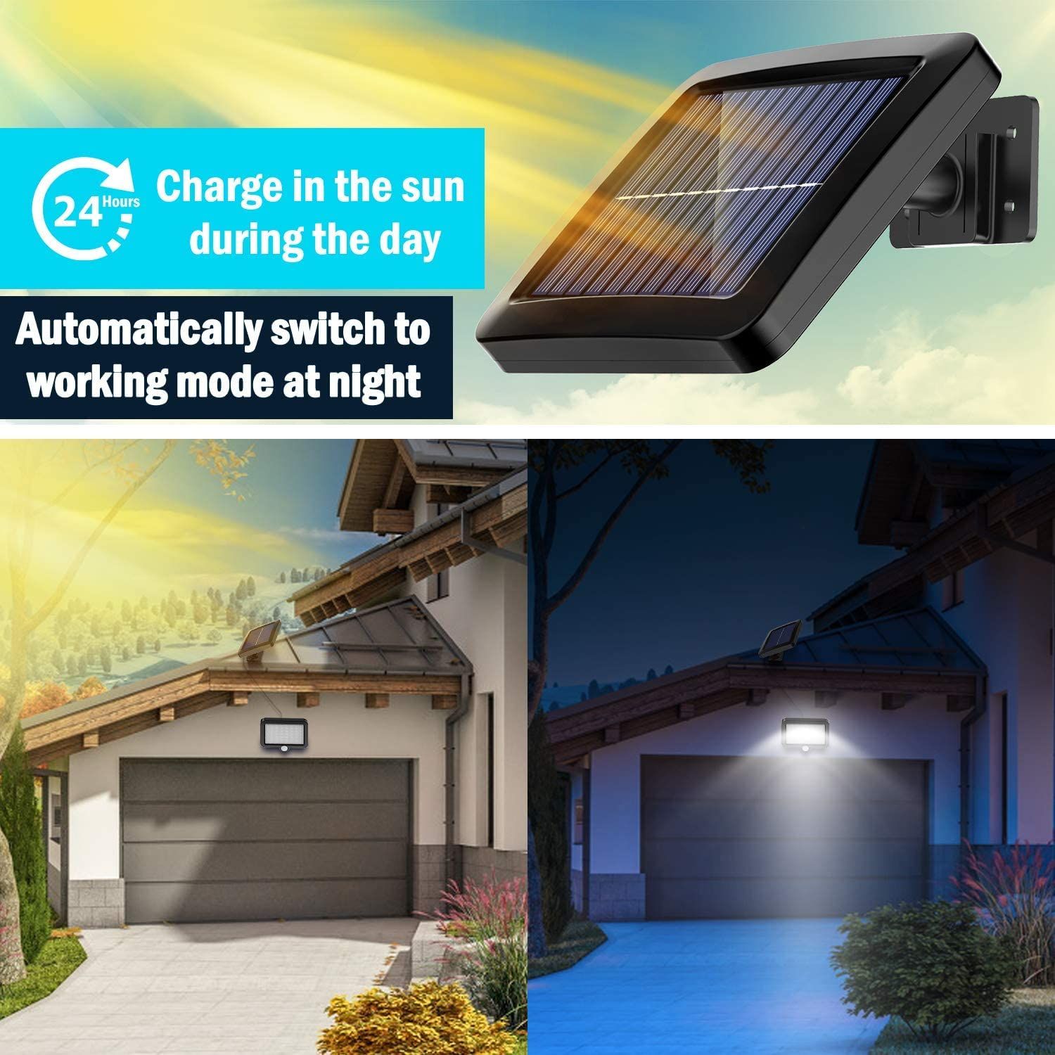 Solar Light Outdoor, 56 LED Solar Light Outside with Motion Detector, IP65 view 2