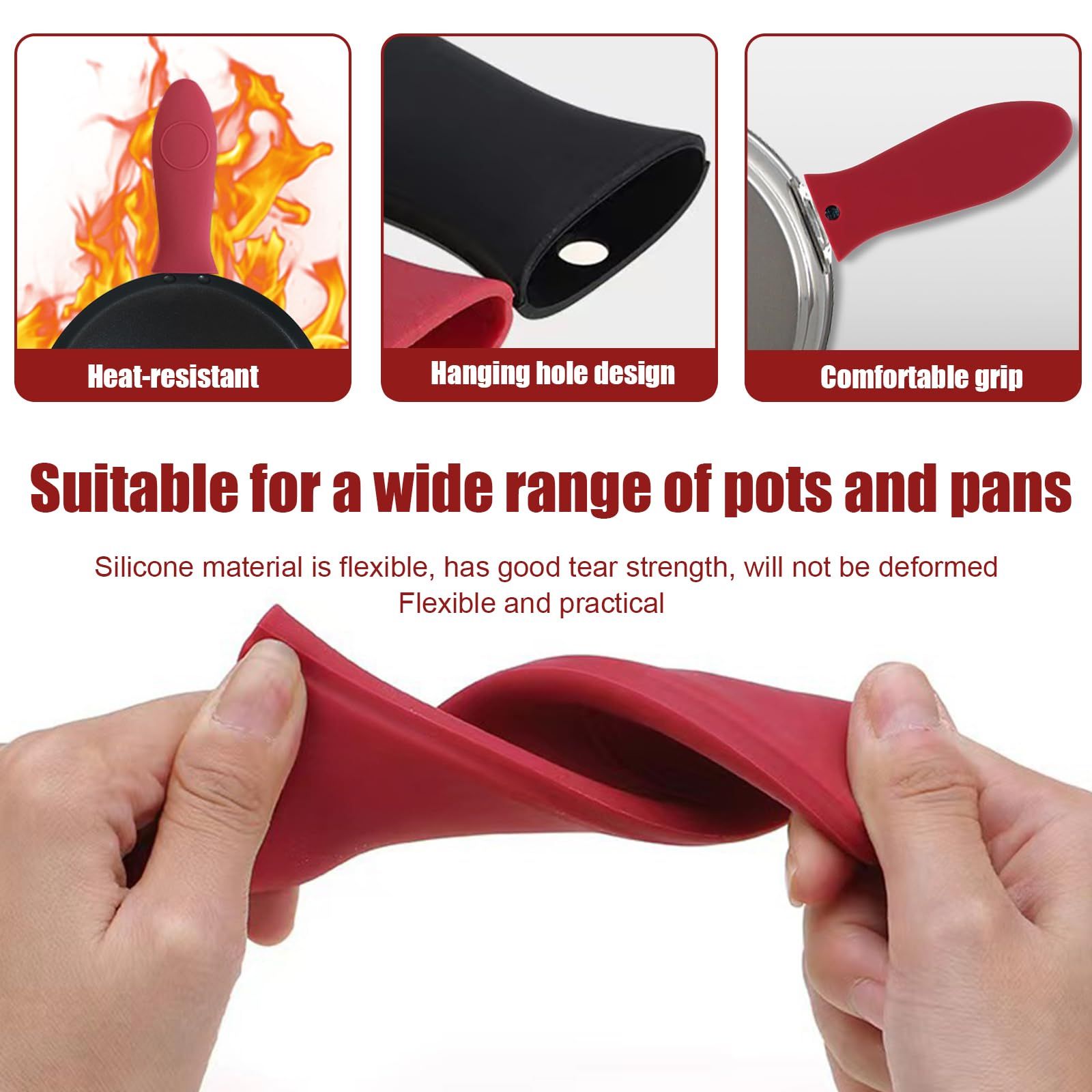 2 Pack Silicone Pan Handle Sleeve view 3
