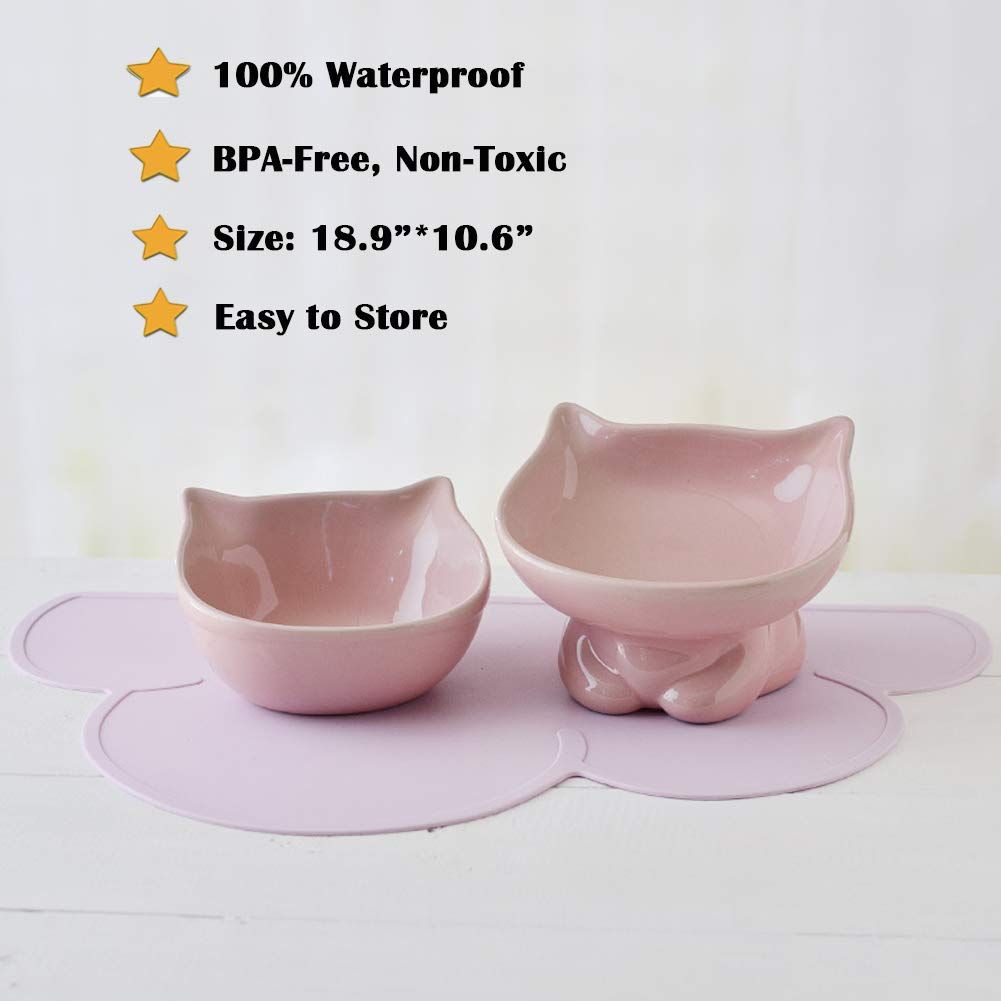 Silicone Pet Feeding Food Mat Dog Cat Placemat Mat with Raised Edge view 2