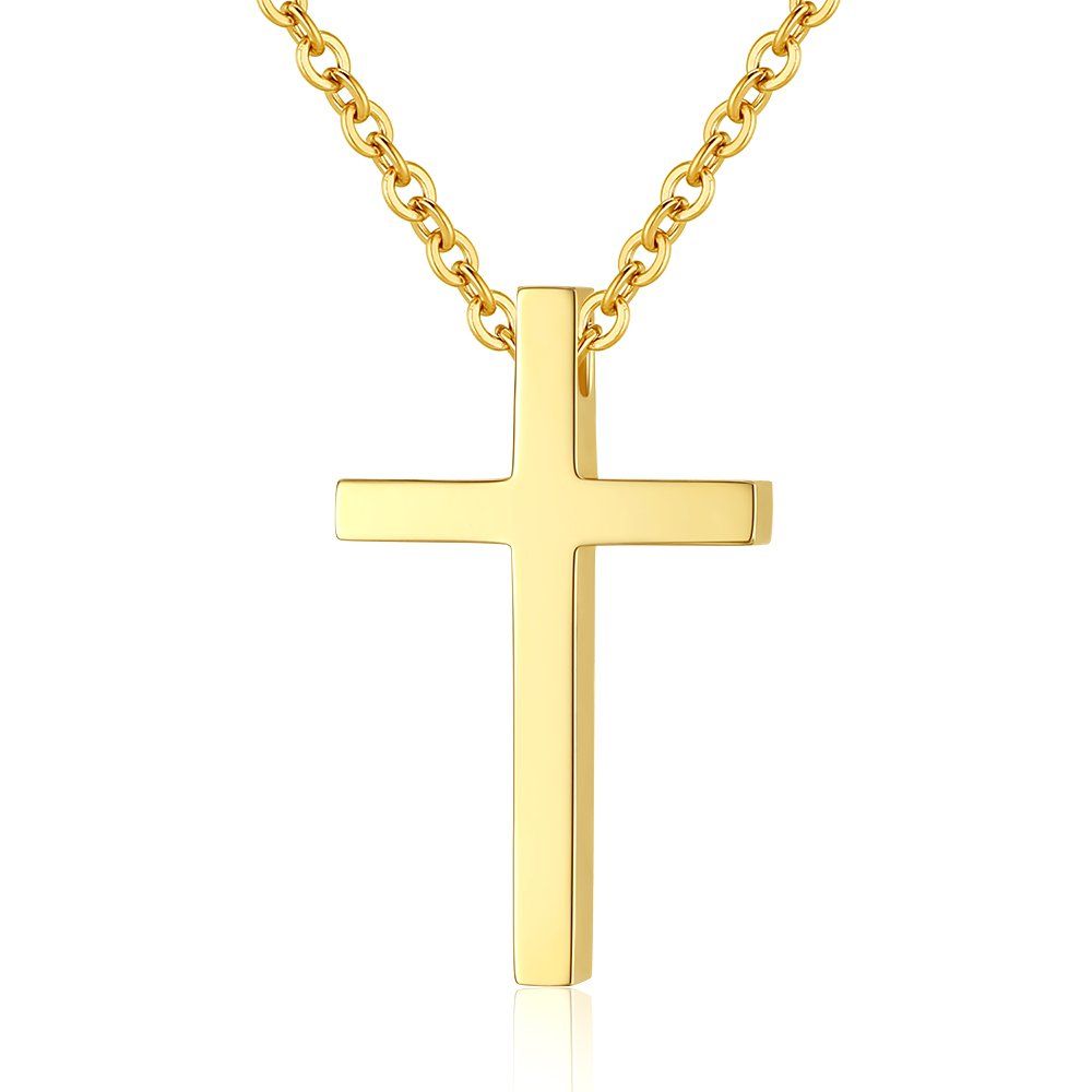 Couple Necklace, Women's, Men's,Gold, Cross Necklace, Cross Pendant, Lover — image 1