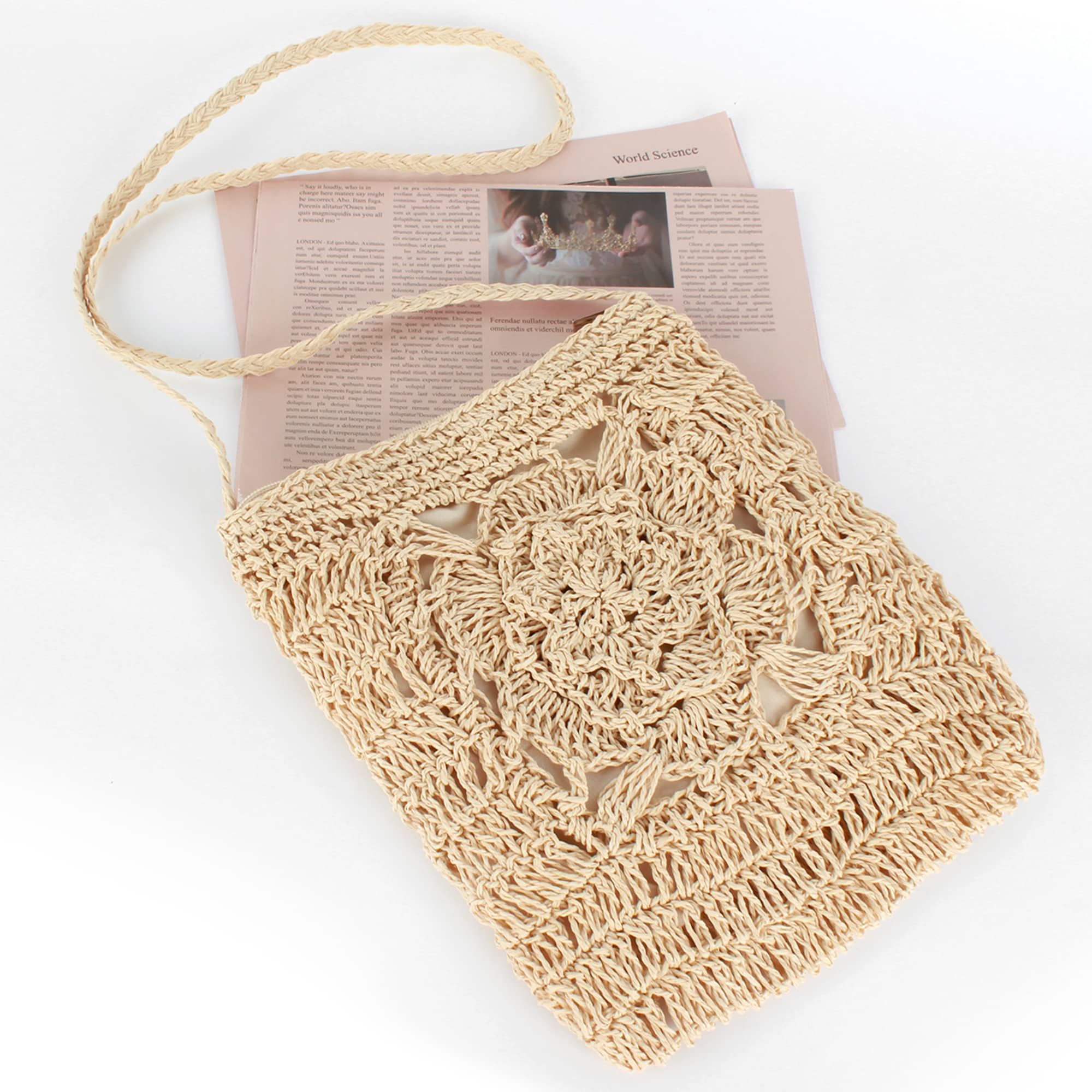 Women Small Straw Woven Cross-body Shoulder Bag Handbag Purse Women Small view 3