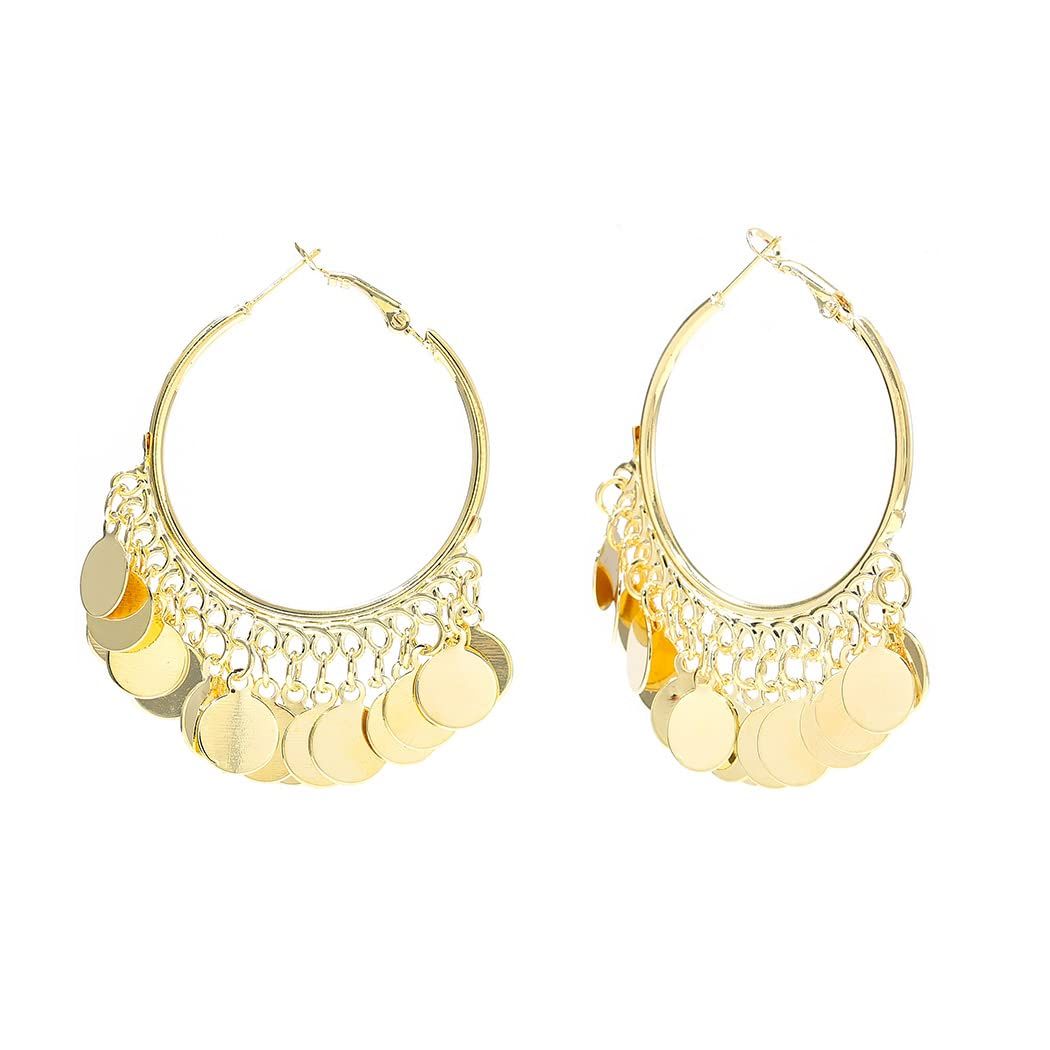 Bohemian Chandelier Coin Sequins Dangle Drop Earrings Ethnic Gypsy Beads — image 1