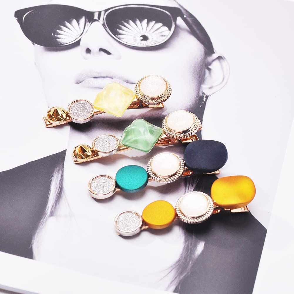 20PCS Pearl Hair Clip Acrylic Resin Hair Clip Fashionable Geometry Crocodile view 4