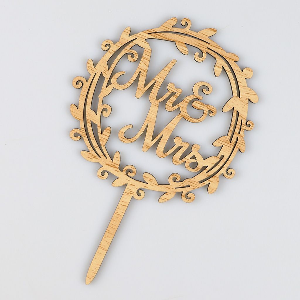 Chic Rustic Style Wedding Engagement Cake Topper view 2