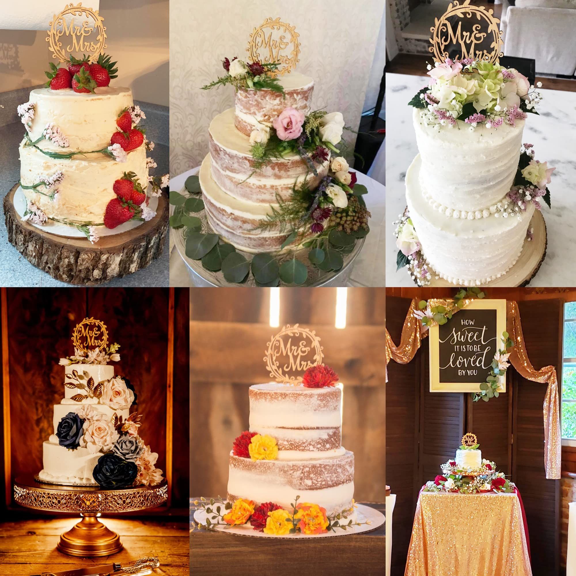 Chic Rustic Style Wedding Engagement Cake Topper view 5