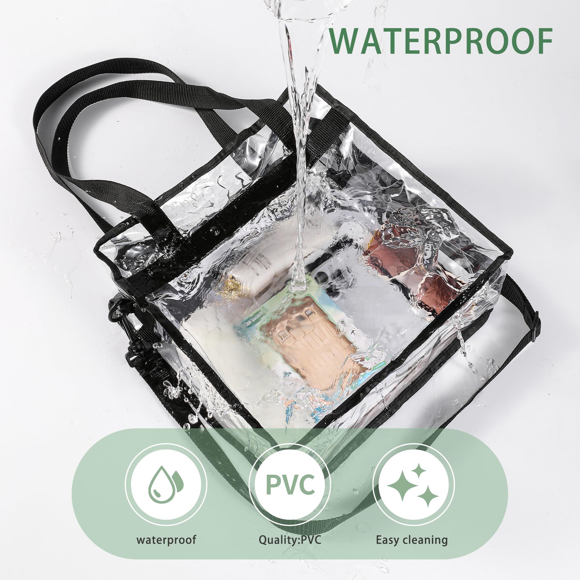 Clear bags Stadium Approved Clear Tote Bag with Zipper Closure Crossbody view 2