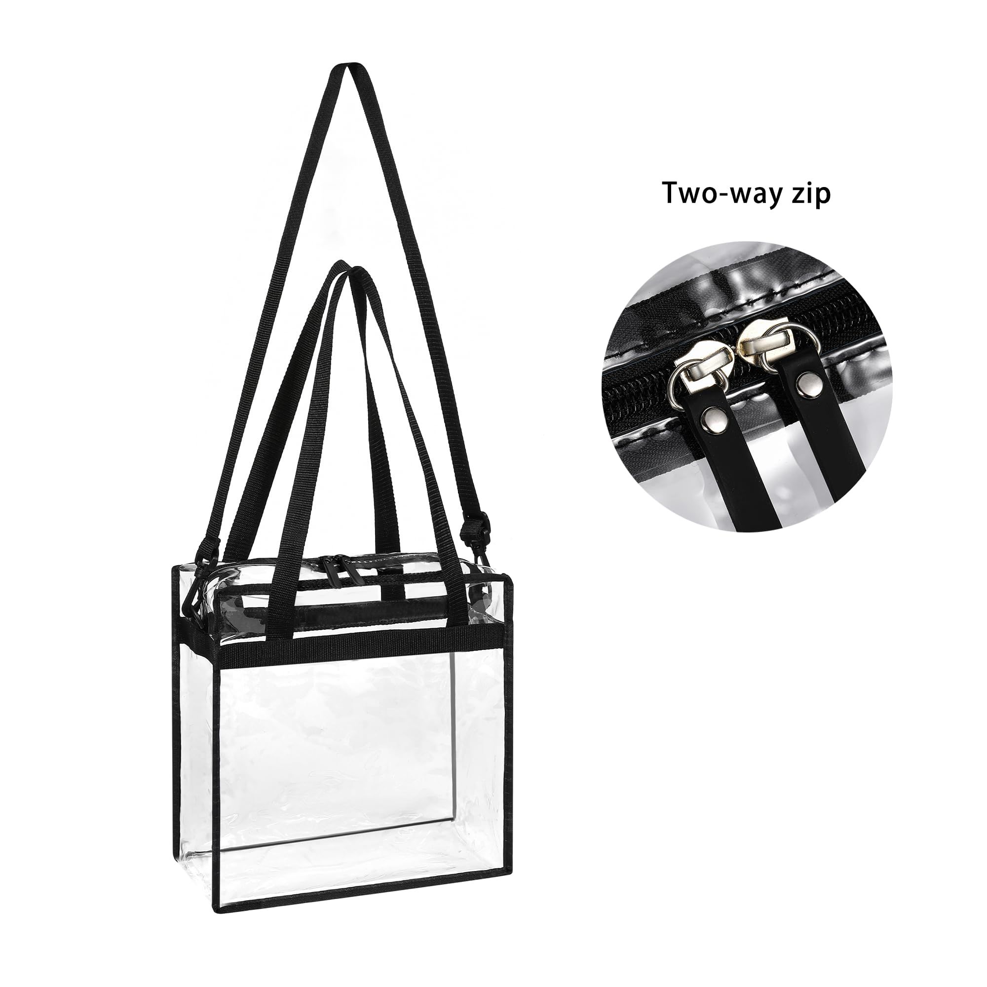Clear bags Stadium Approved Clear Tote Bag with Zipper Closure Crossbody view 3