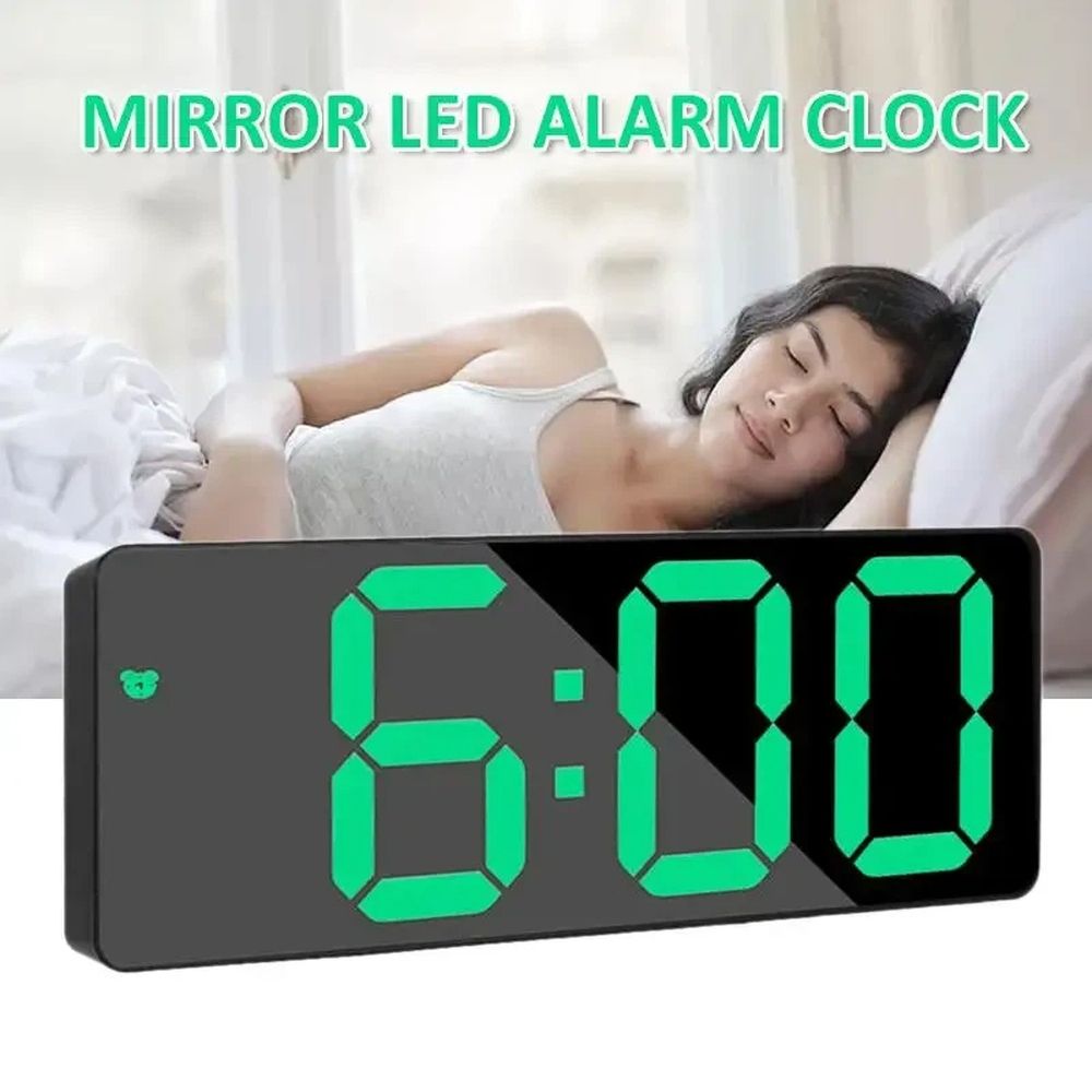 Digital Alarm Clock Large LED Display with 2 Alarm Settings，12/24H view 2