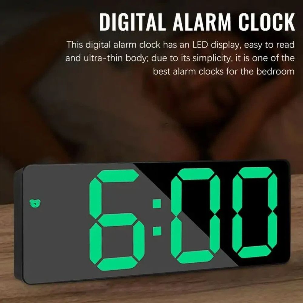 Digital Alarm Clock Large LED Display with 2 Alarm Settings，12/24H view 3
