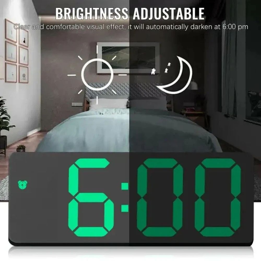 Digital Alarm Clock Large LED Display with 2 Alarm Settings，12/24H view 4