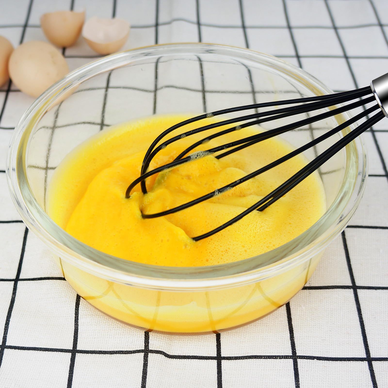 2PCS Manual stainless steel handle silicone multi-purpose egg beater view 3