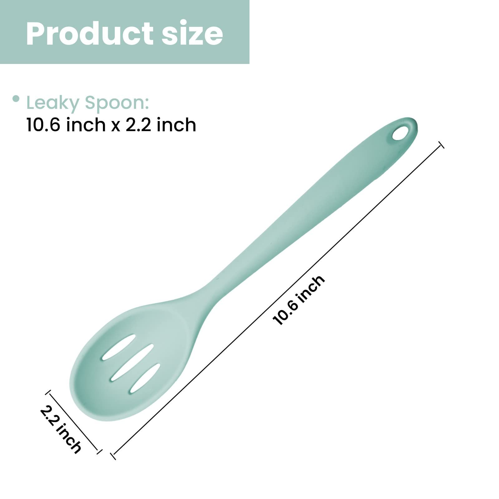 Silicone Slotted Spoon Kitchen Nonstick Serving Rubber Spoon Heat Resistant view 2