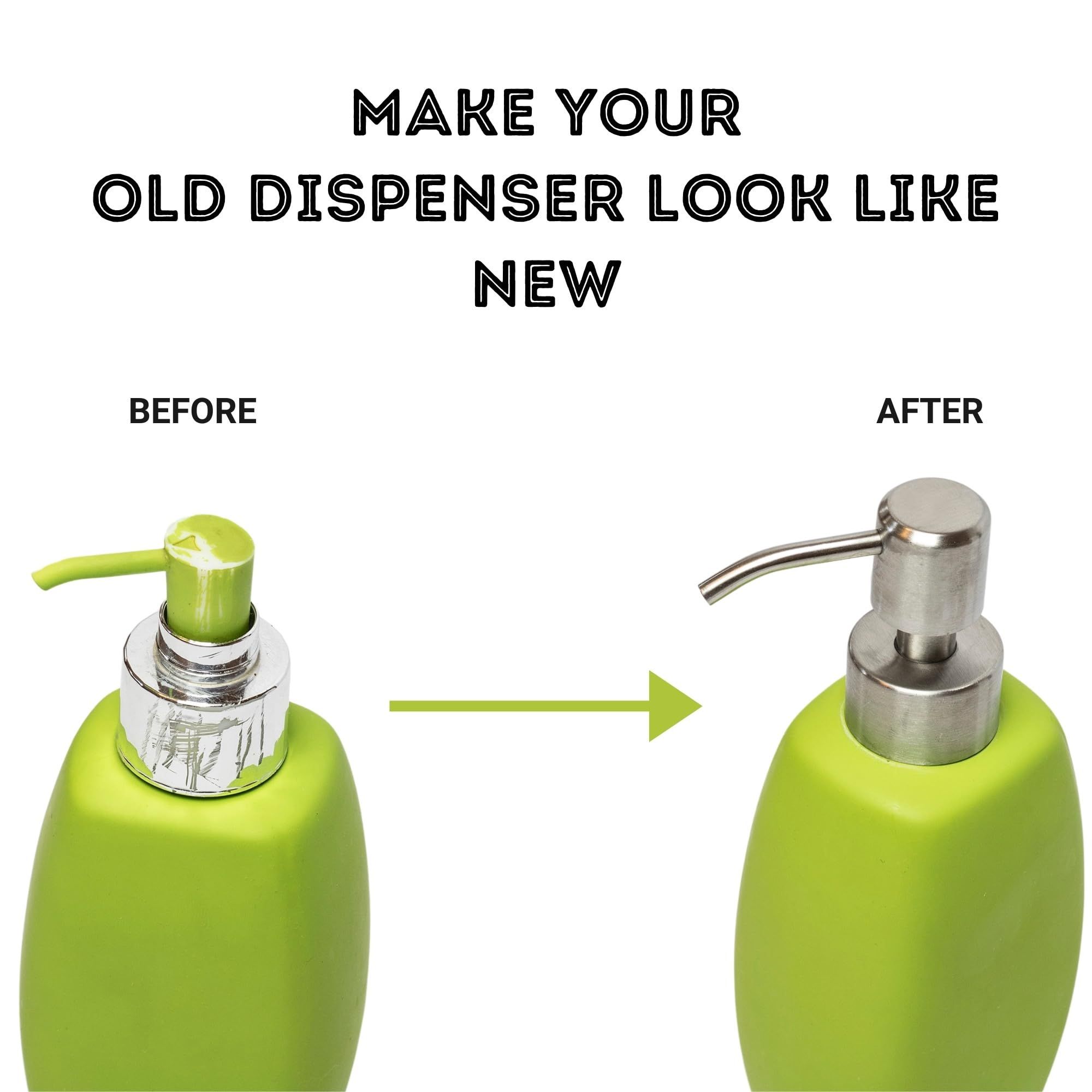 Soap Dispenser Pump Replacement - Stainless Steel Soap and Lotion Dispenser view 2
