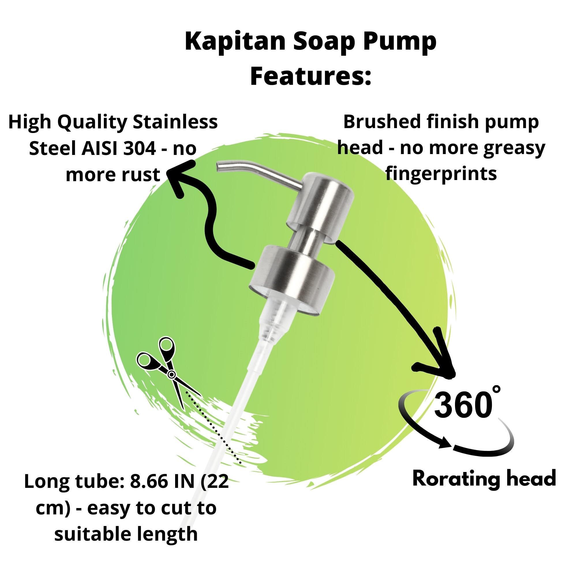 Soap Dispenser Pump Replacement - Stainless Steel Soap and Lotion Dispenser view 3