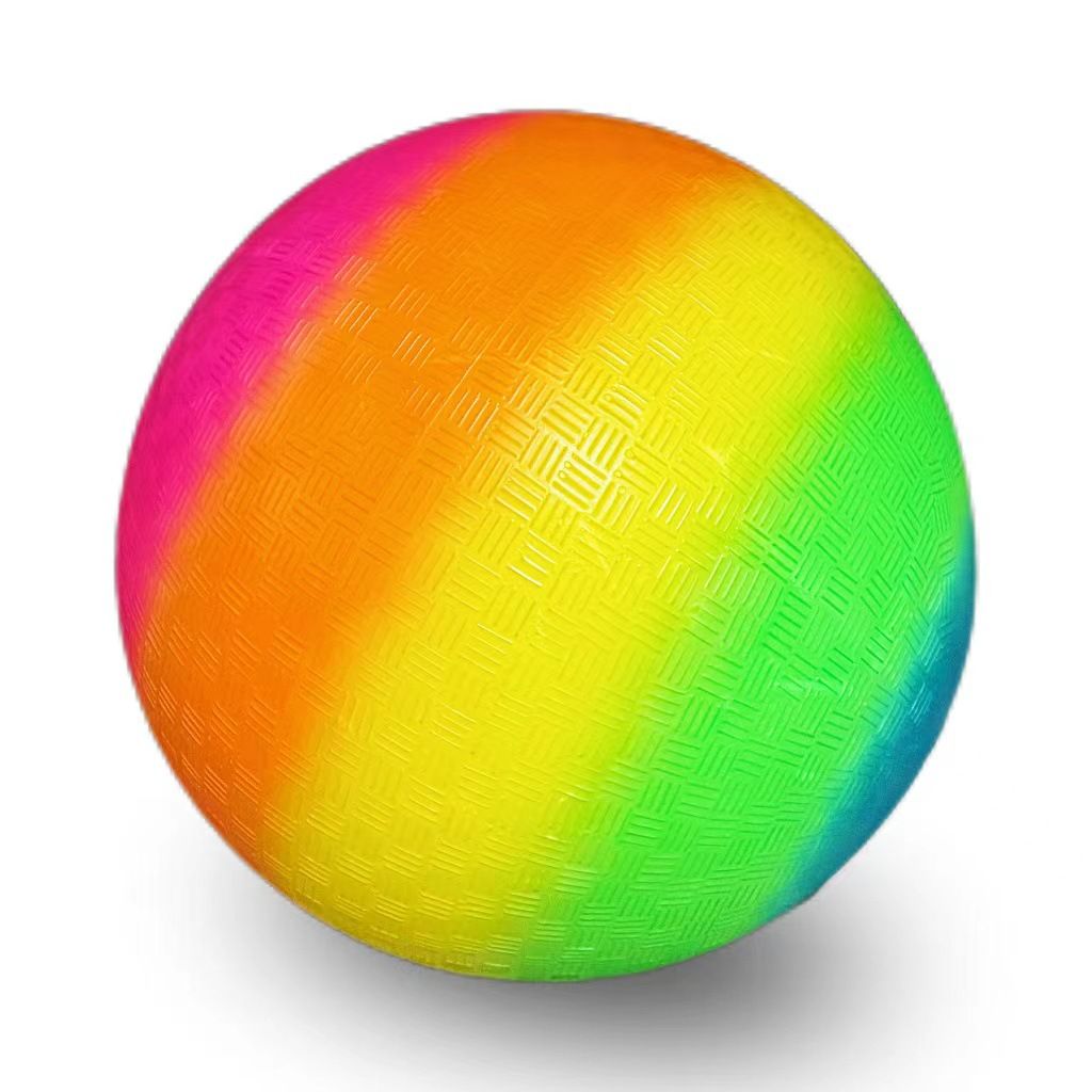 Rubber Playground Balls for Kids Jumbo Size Rainbow Inflatable Backyard Play