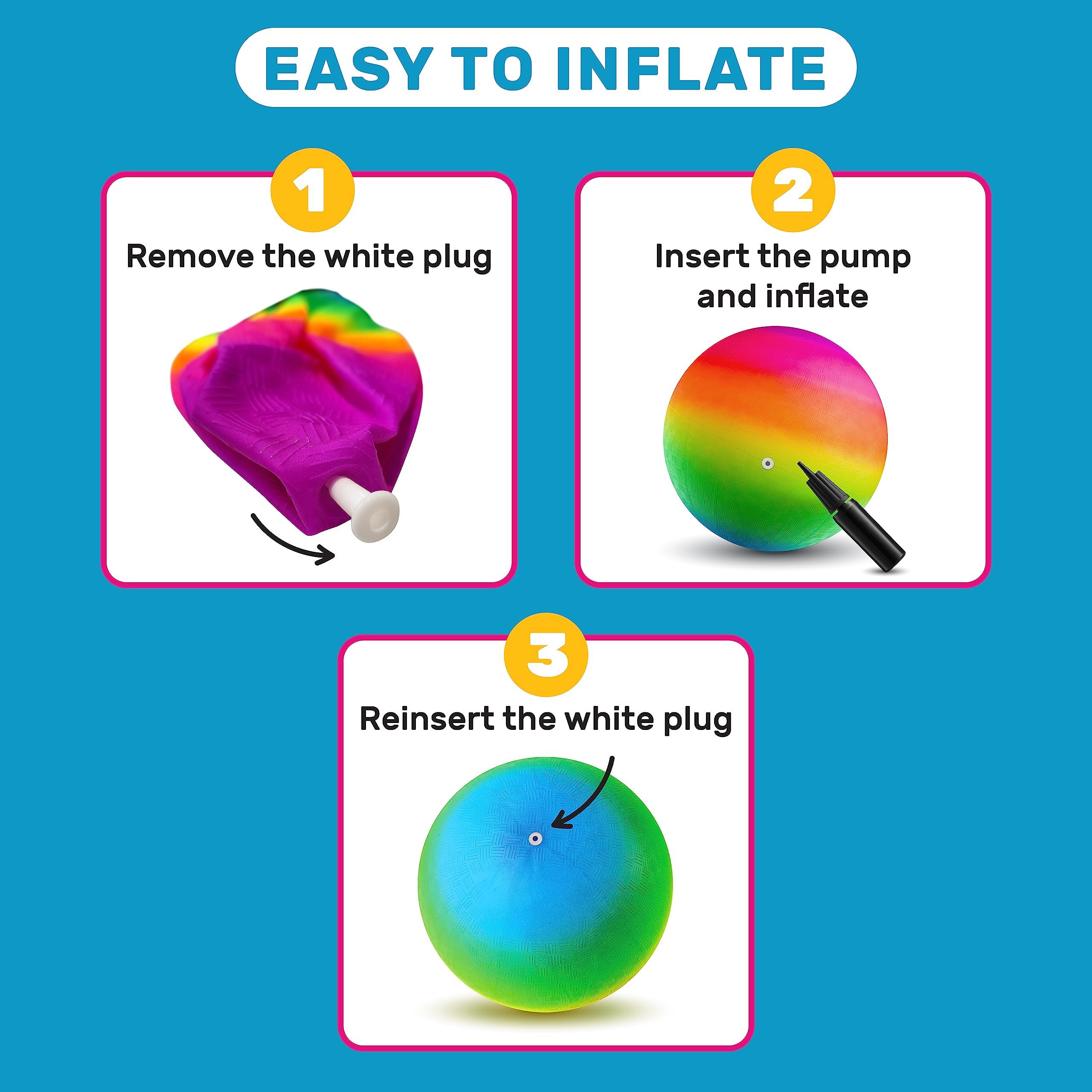 Rubber Playground Balls for Kids Jumbo Size Rainbow Inflatable Backyard Play view 3