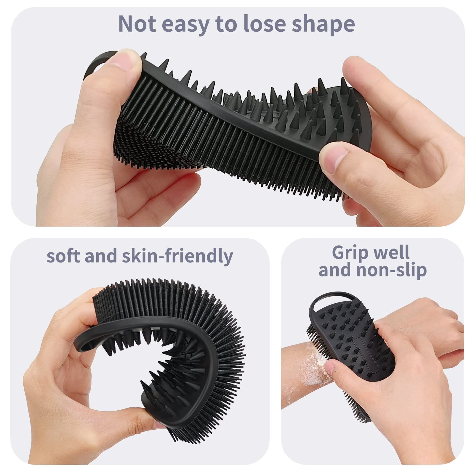 Massage cleaning brush, bathtub scrubbing brush, lanyard silicone shower view 5