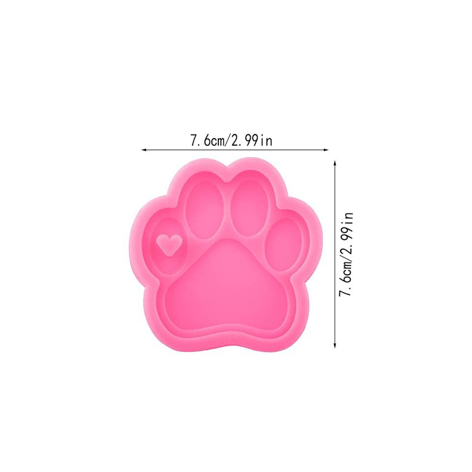 hiny Paw with Heart Resin Silicone Mold view 4