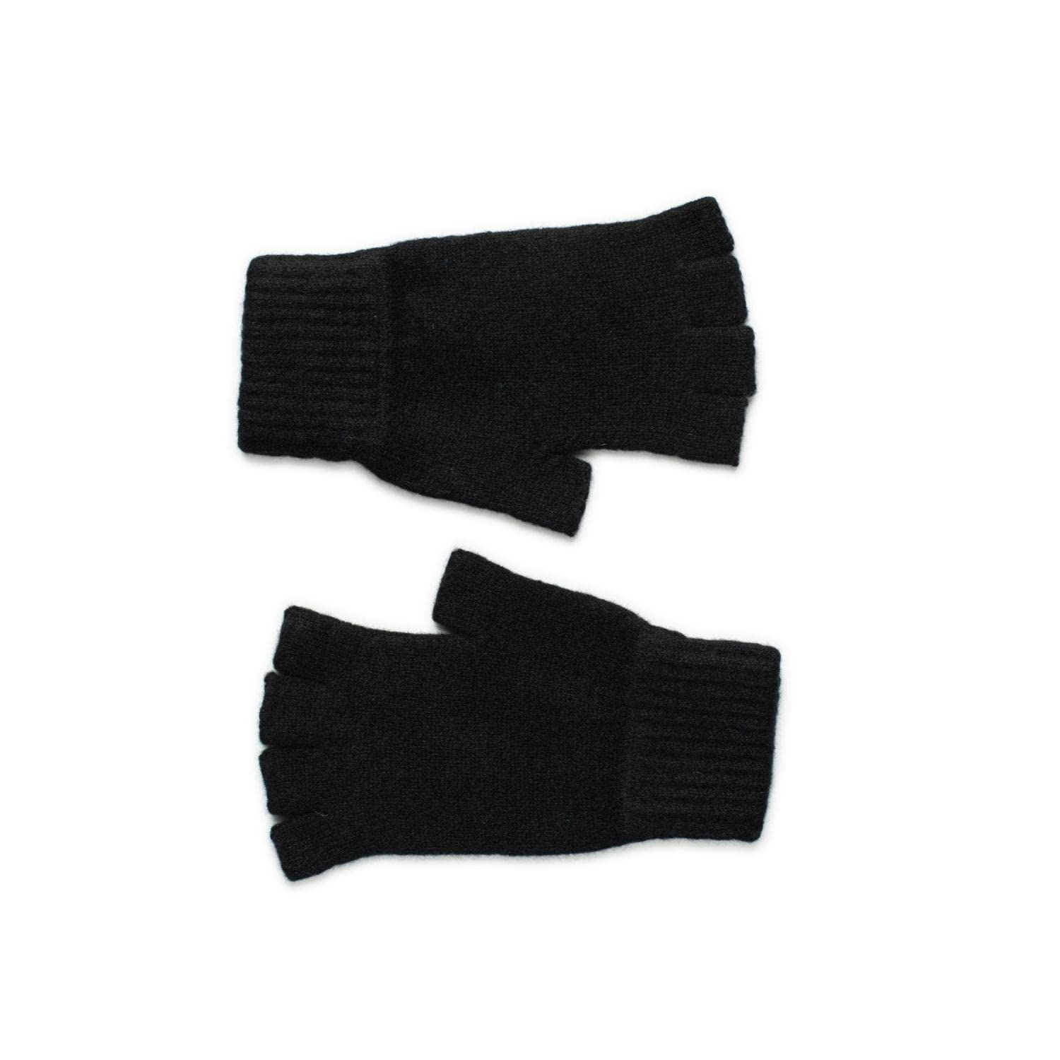 Unisex Half Finger Gloves Winter Stretchy Knit Fingerless Gloves in Common
