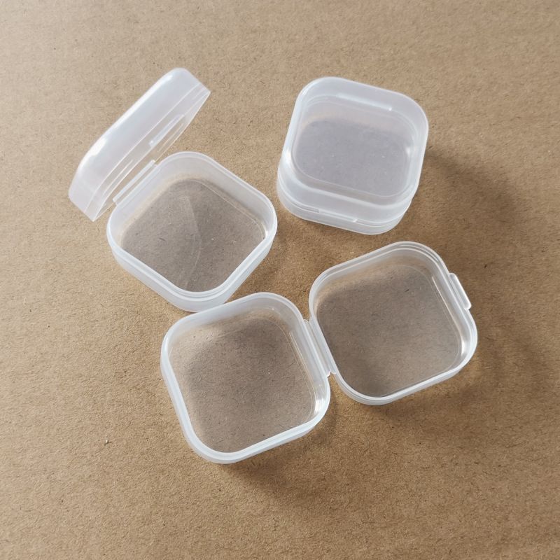 4PCS，mini square storage box with hinged lid view 2