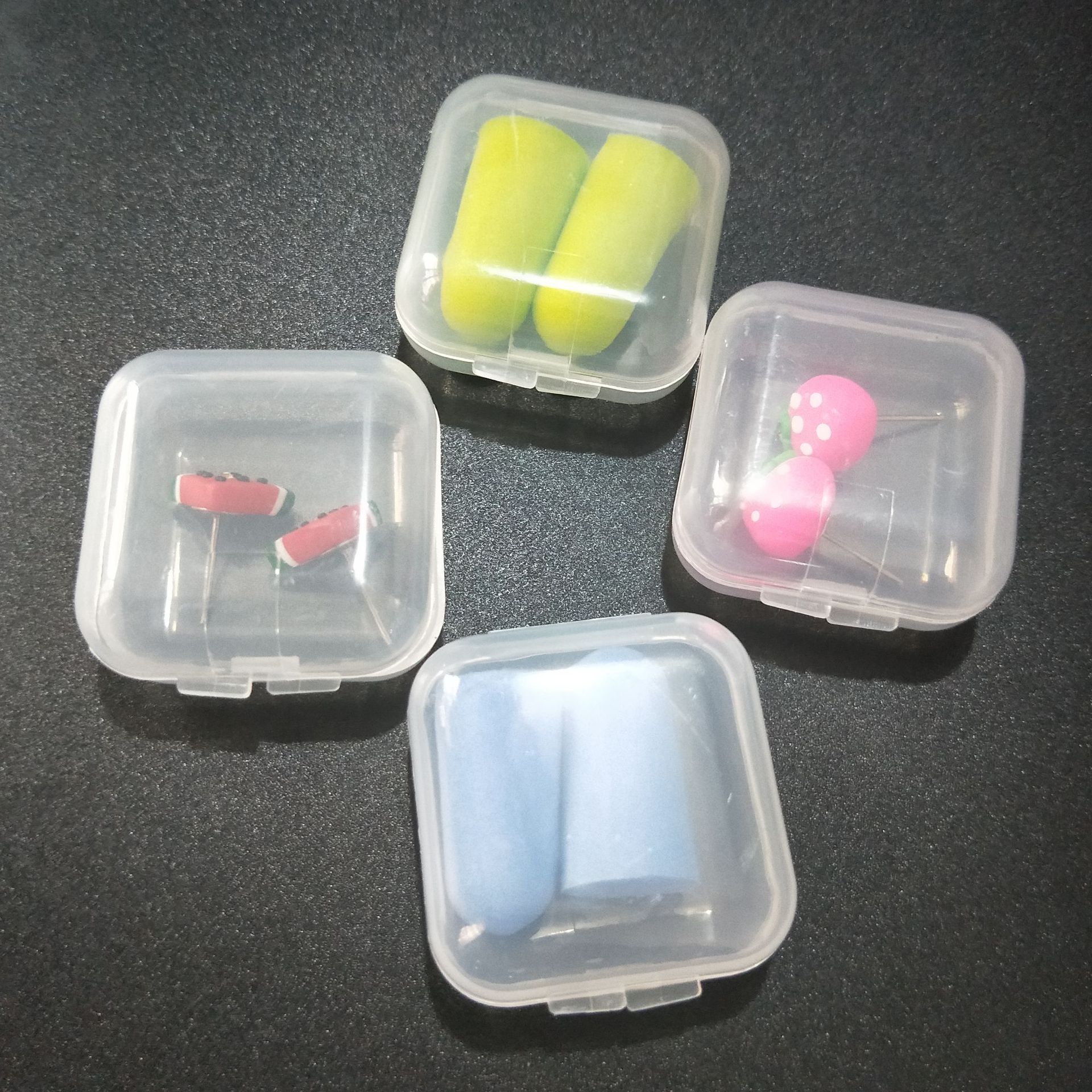 4PCS，mini square storage box with hinged lid view 3