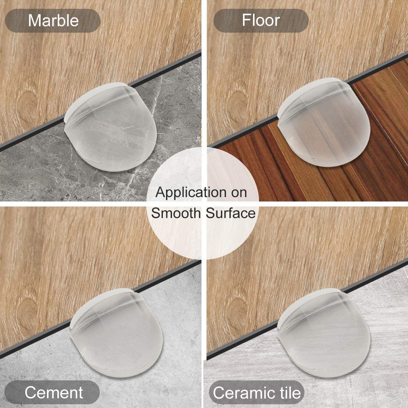 2PCS Floor Door Stopper Self-Adhesive Shower Doorstop for Wall Protection view 3